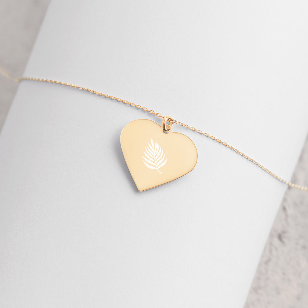 Engraved Silver Heart Necklace